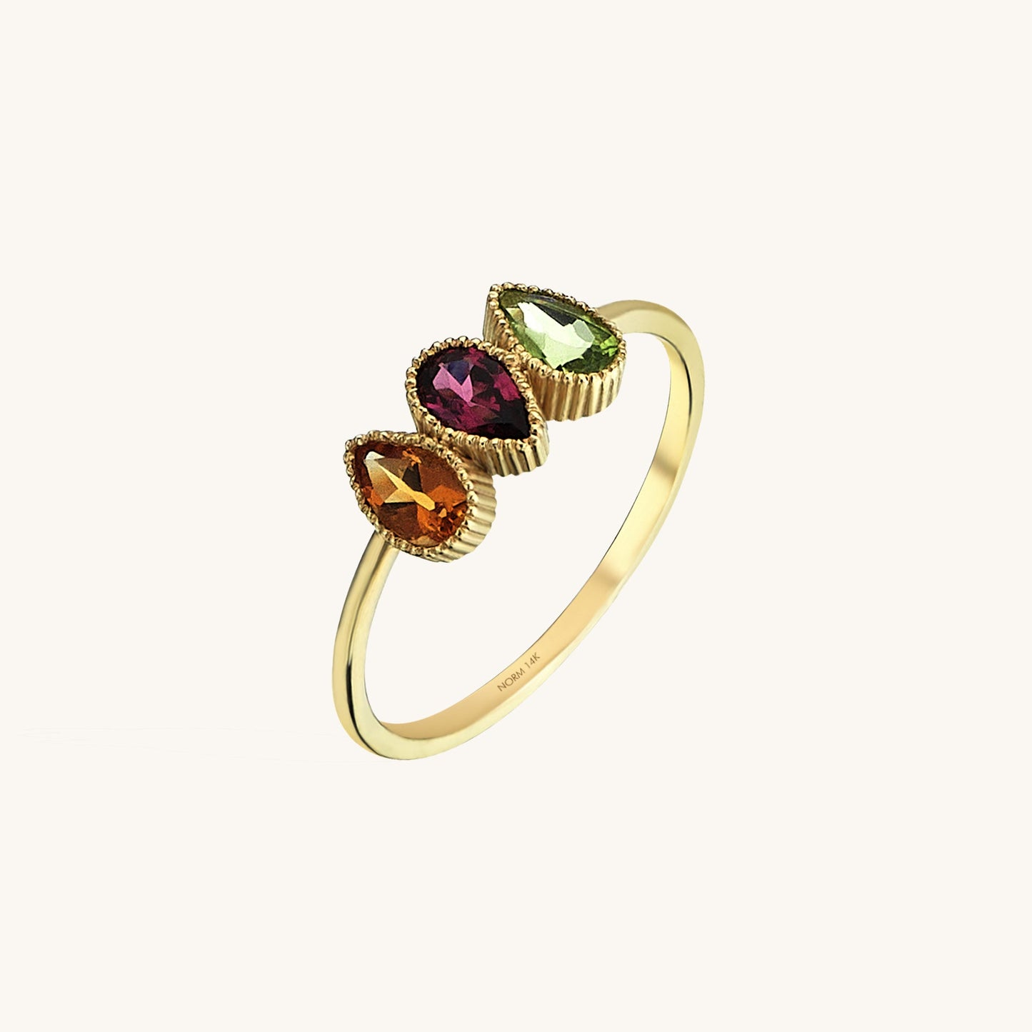 Pear Birthstone Ring in Gold