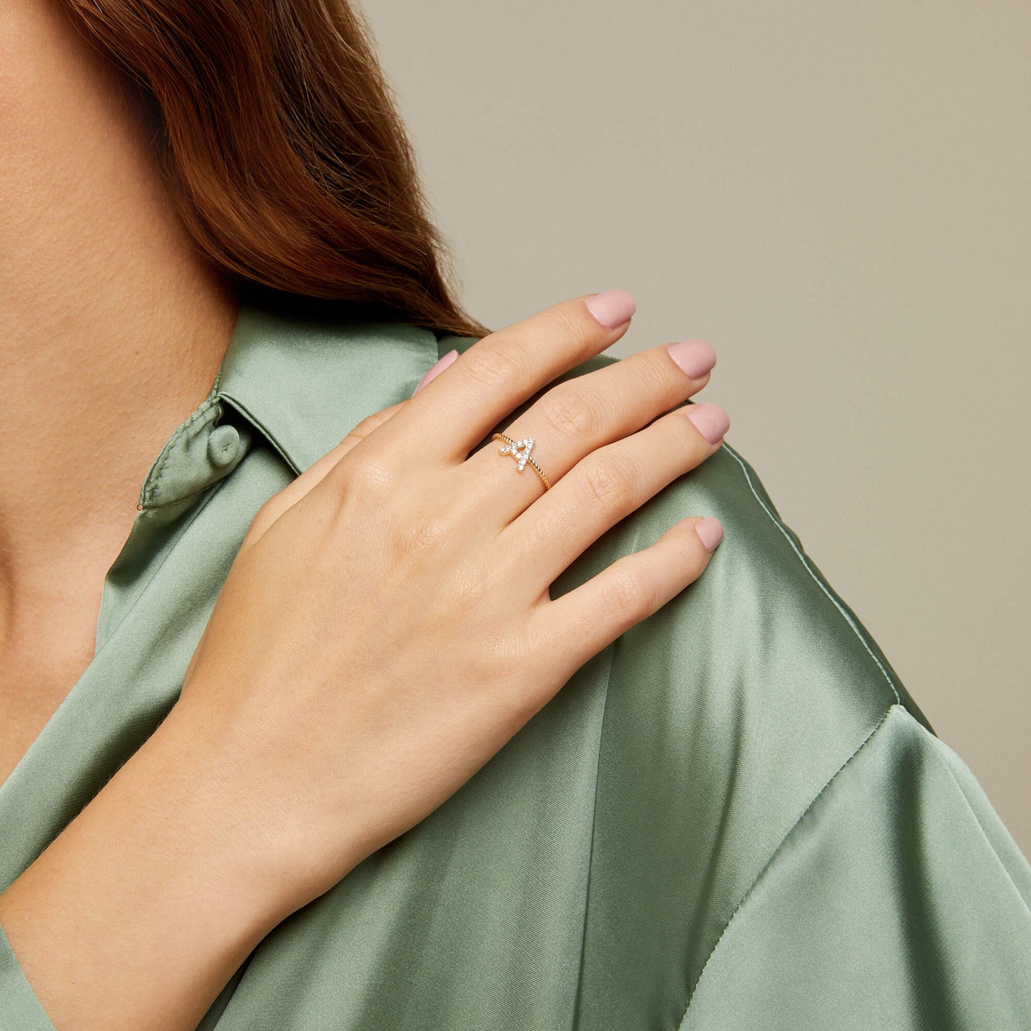 Personalized Letter Ring in Gold