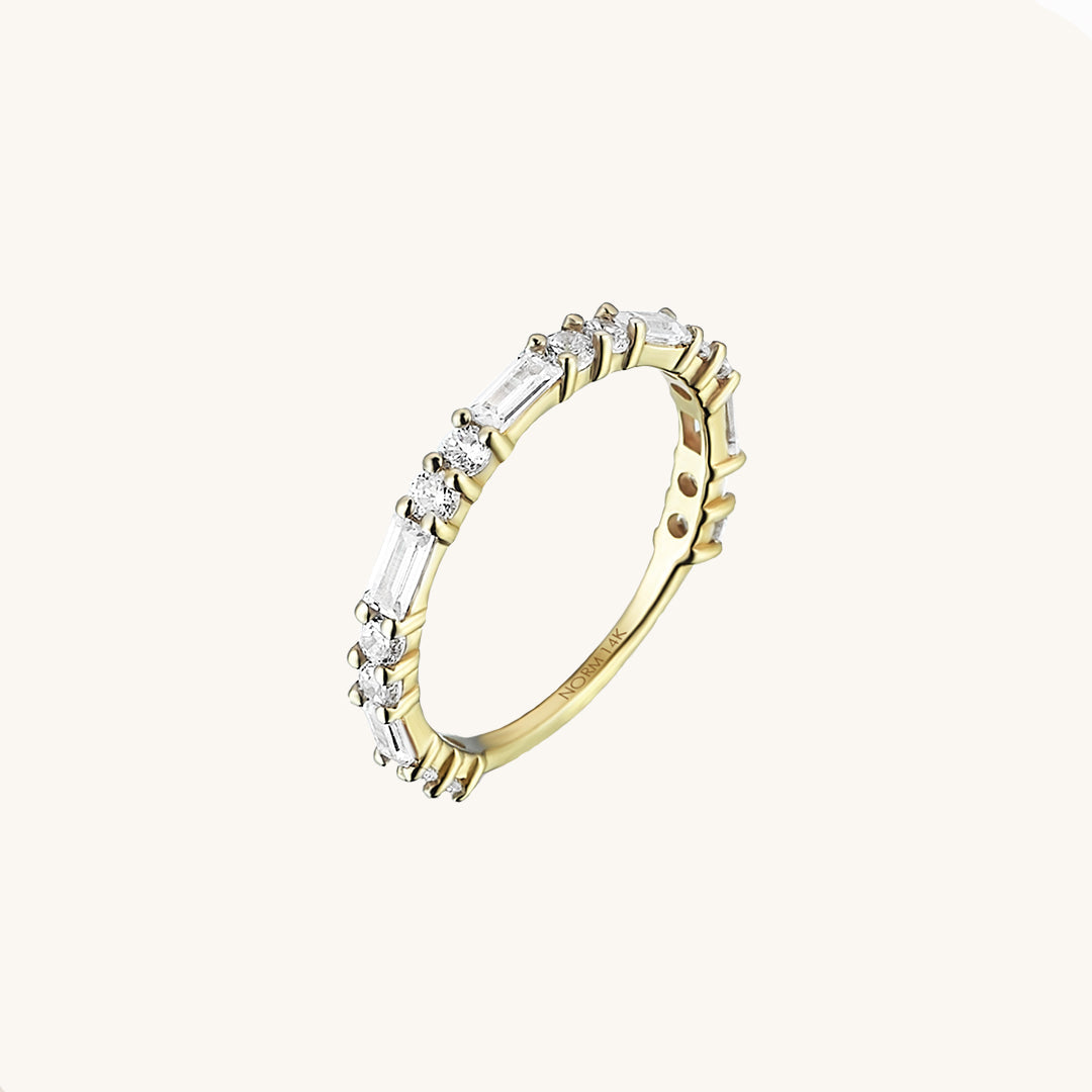 Alternating Baguette Ring in Gold