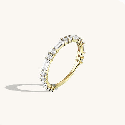 Alternating Baguette Ring in Gold