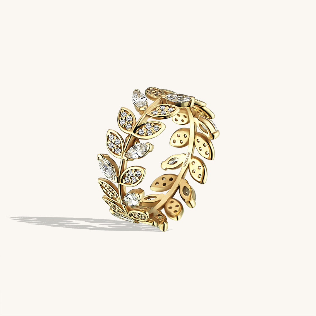 Band Leaf Ring in Gold