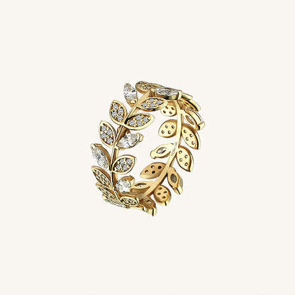 Band Leaf Ring in Gold