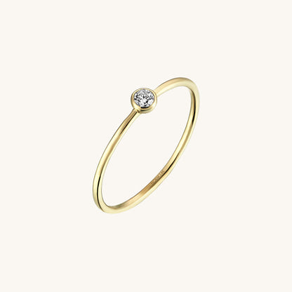 Basic Solo Diamond Ring in Gold