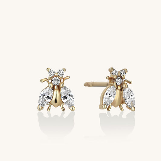 Bee Earrings in Gold