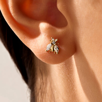 Bee Earrings in Gold