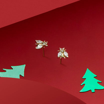 Bee Earrings in Gold