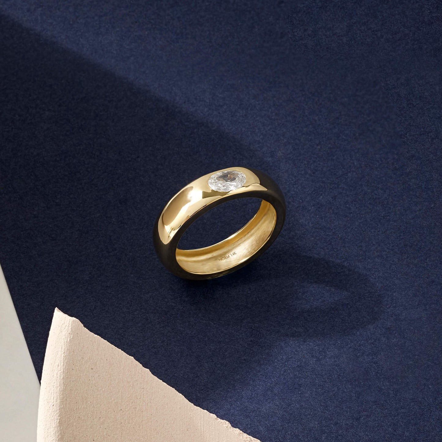 Bezel Setting Dome Ring in Gold