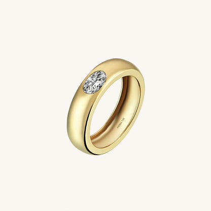 Bezel Setting Dome Ring in Gold