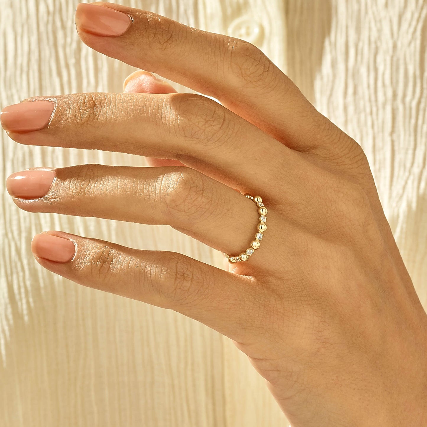 Bold Bead Ring in Gold