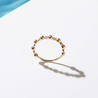 Bold Bead Ring in Gold