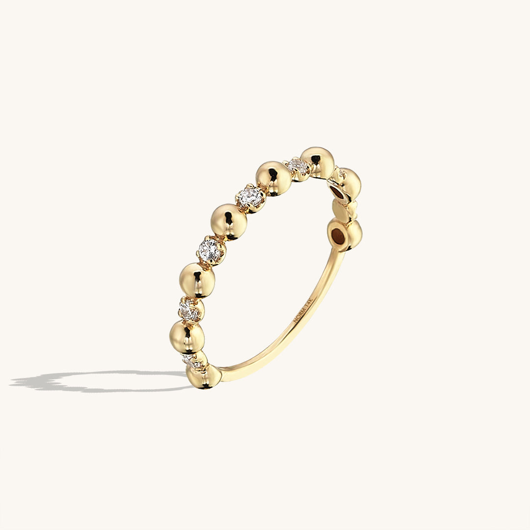 Bold Bead Ring in Gold