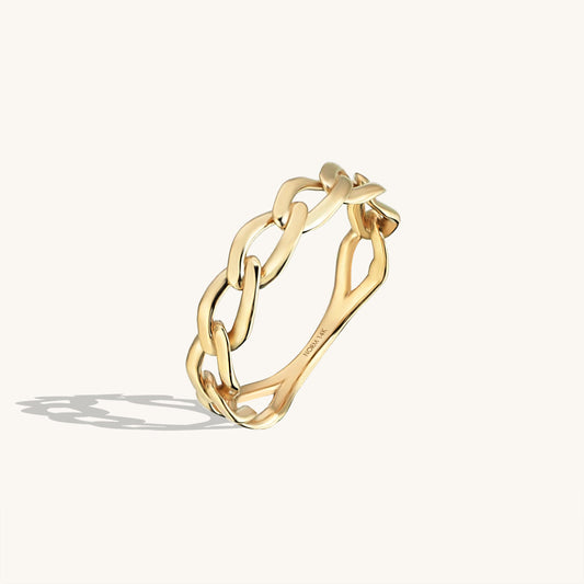 Bold Chain Ring in Gold