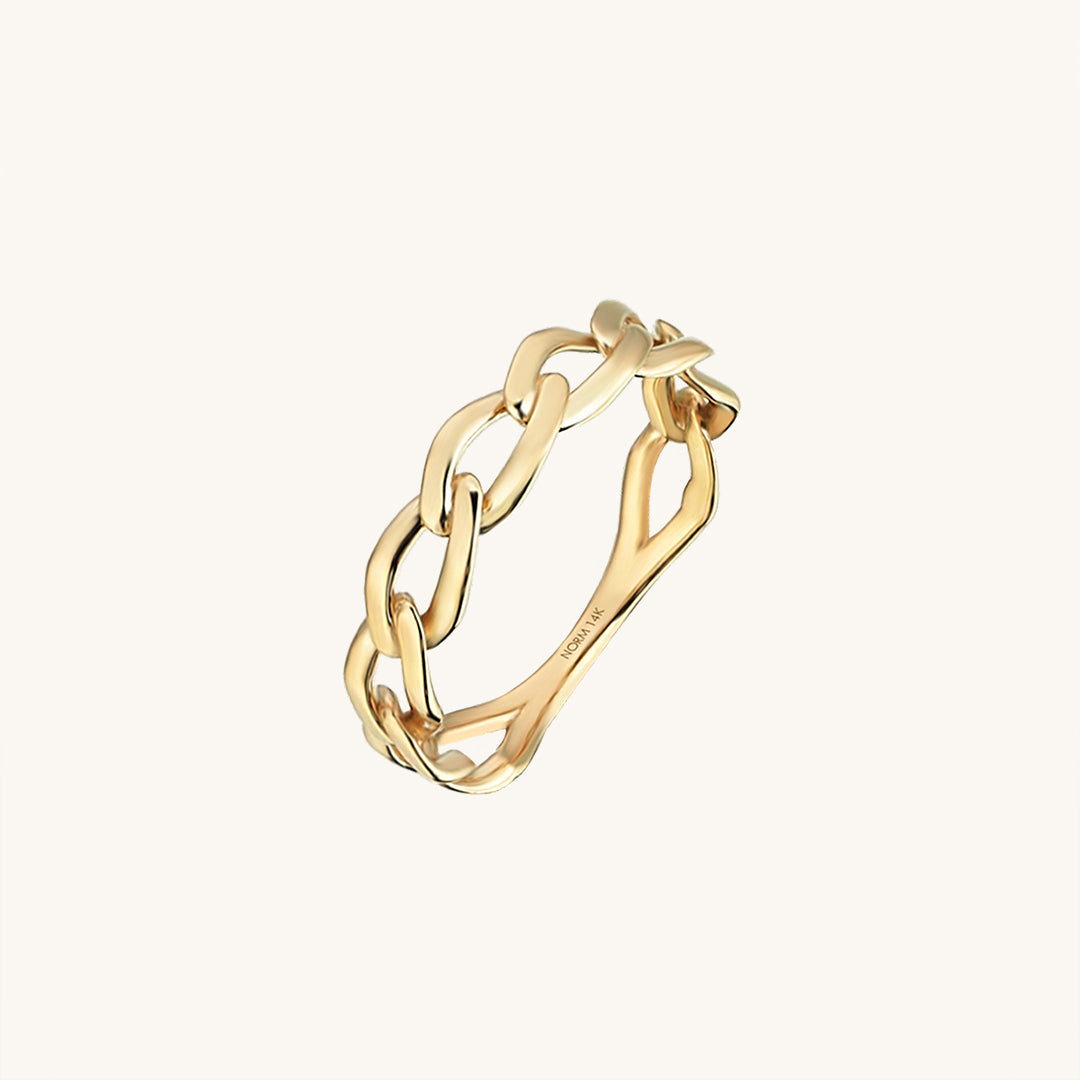 Bold Chain Ring in Gold