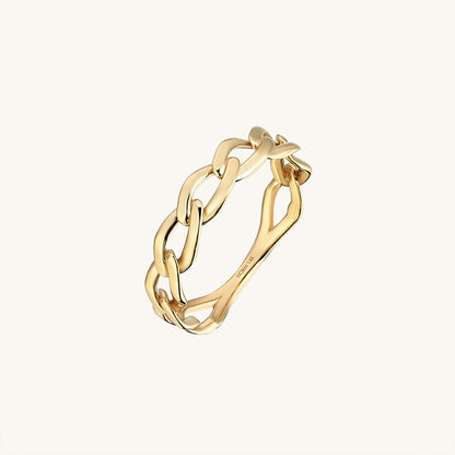 Bold Chain Ring in Gold