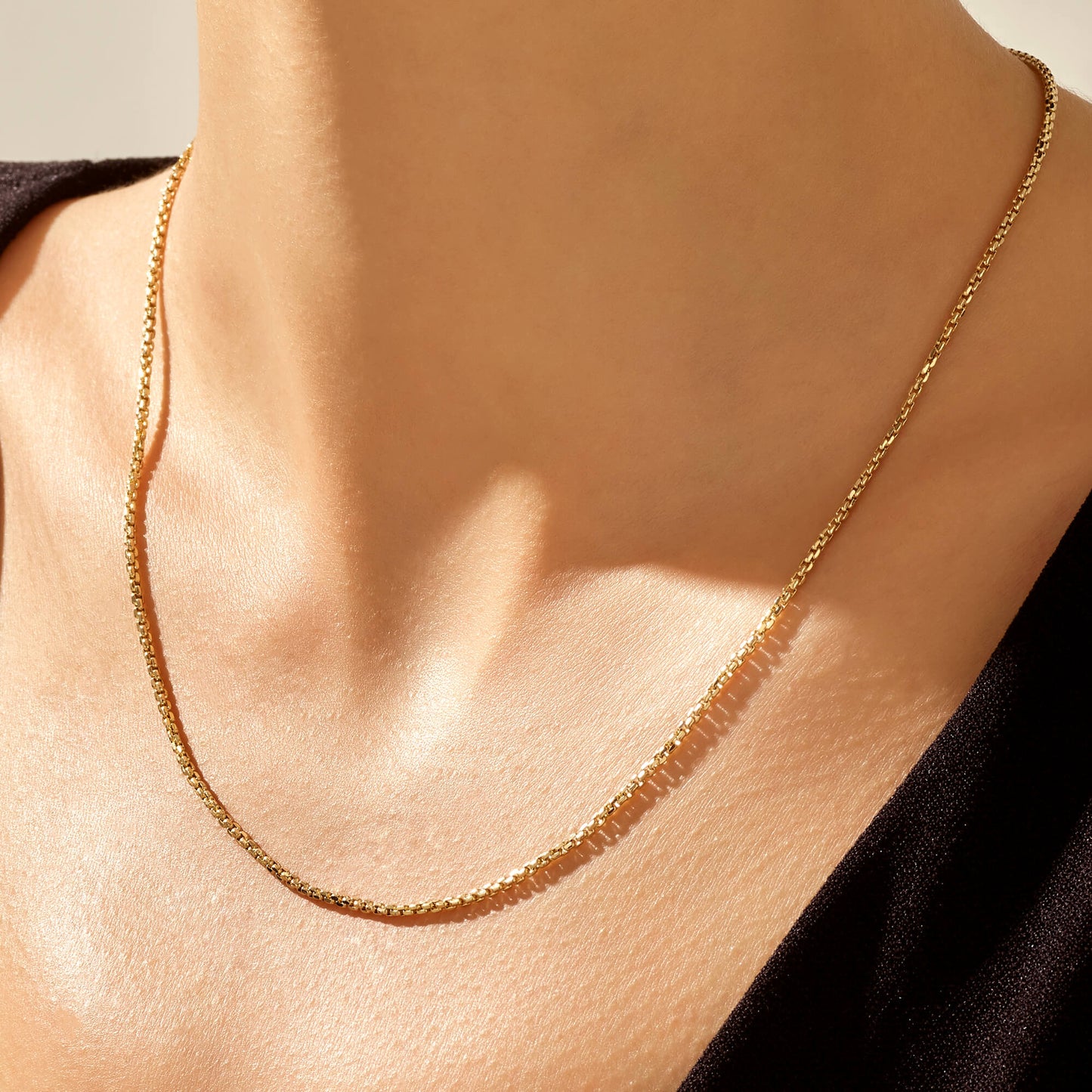 Box Chain Necklace in Gold