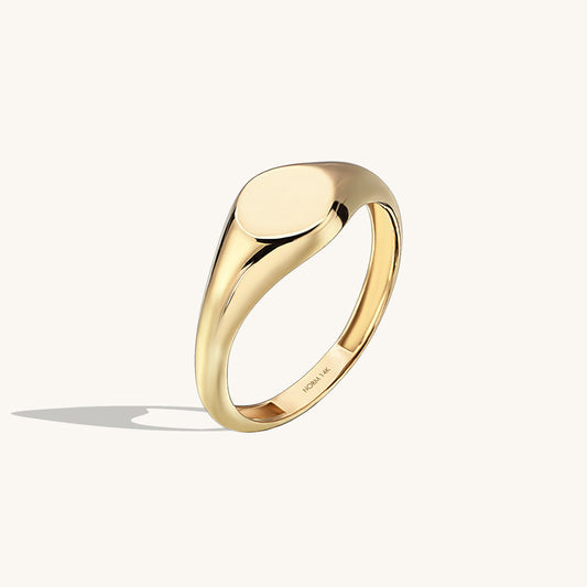 Circle Signet Ring in Gold