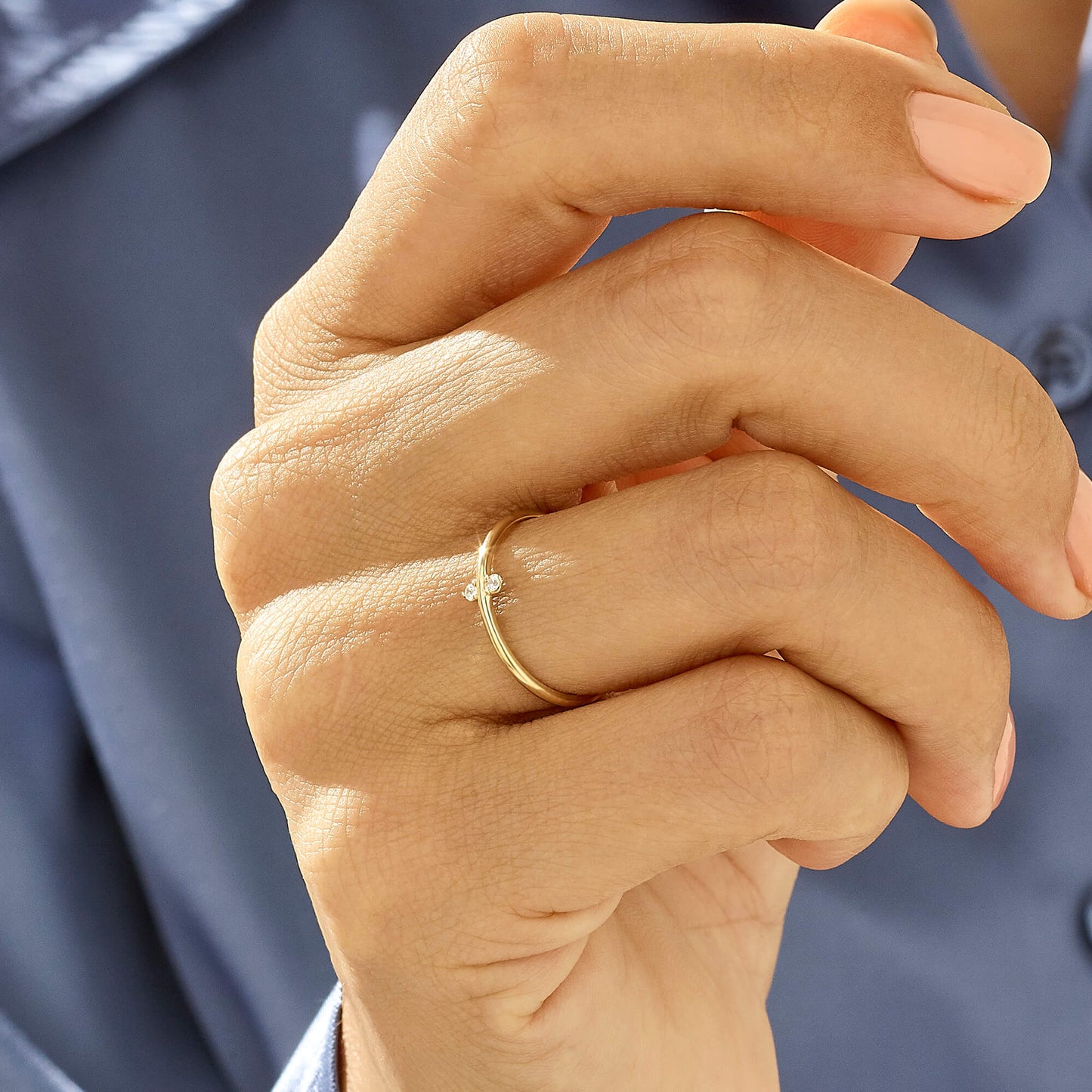 Tiny Duo Ring in Gold