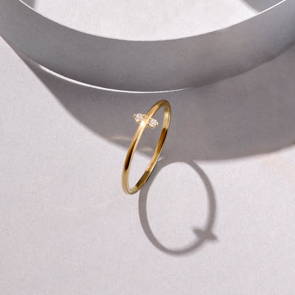 Tiny Duo Ring in Gold
