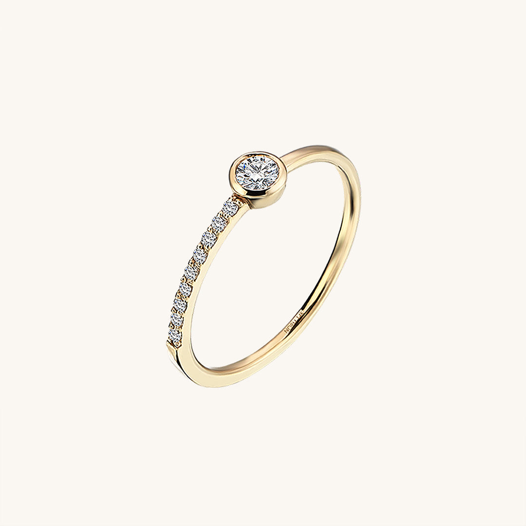 Eternity Solitaire Ring in Gold