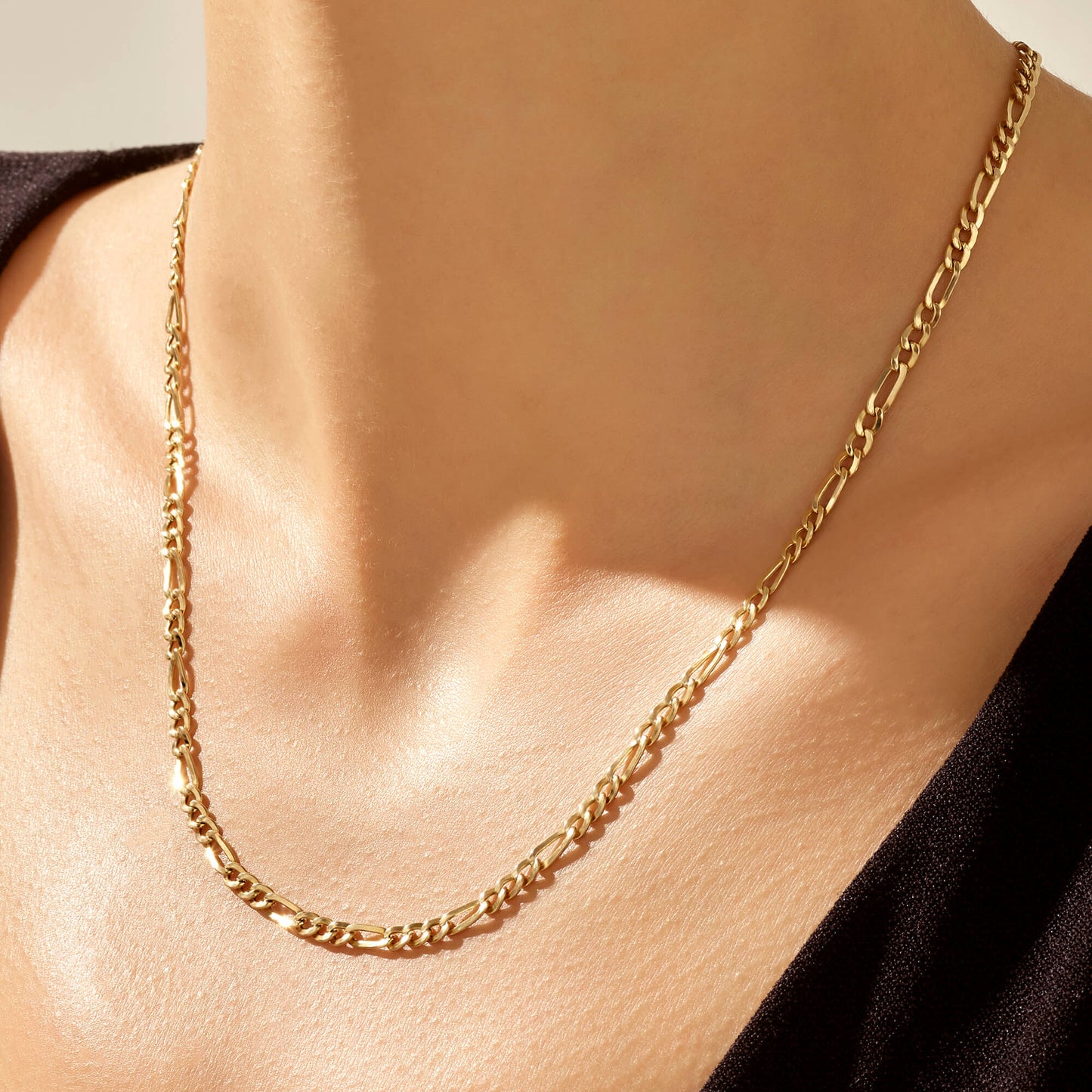 Figaro Chain Necklace in Gold