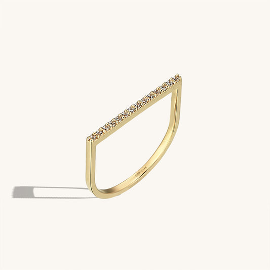 Flat Bar Ring in Gold