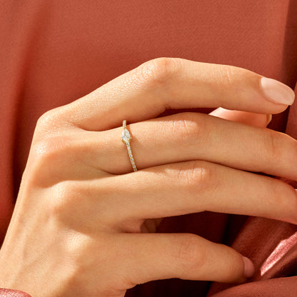 Half Eternity Pear Ring in Gold