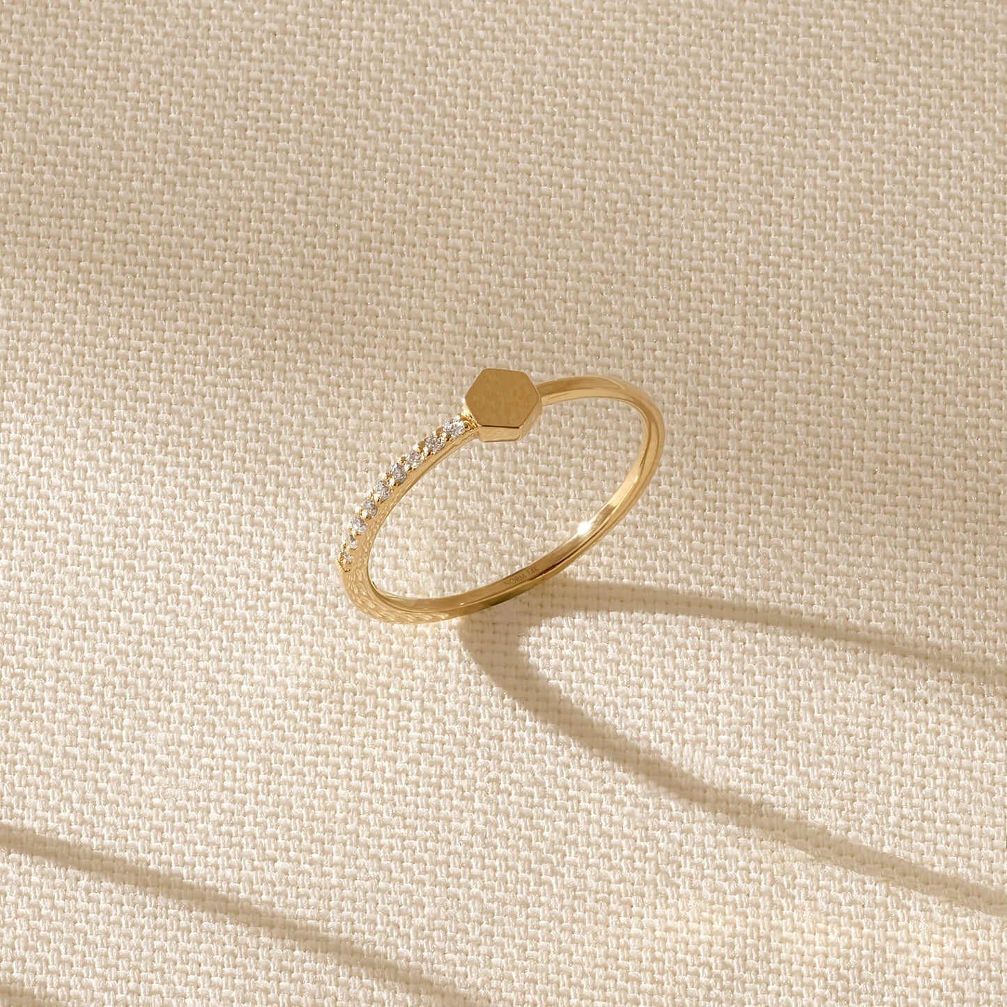 Half Eternity Signet Ring in Gold