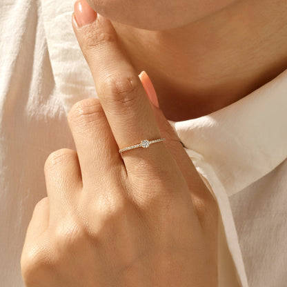 Half Eternity Solitaire Ring in Gold