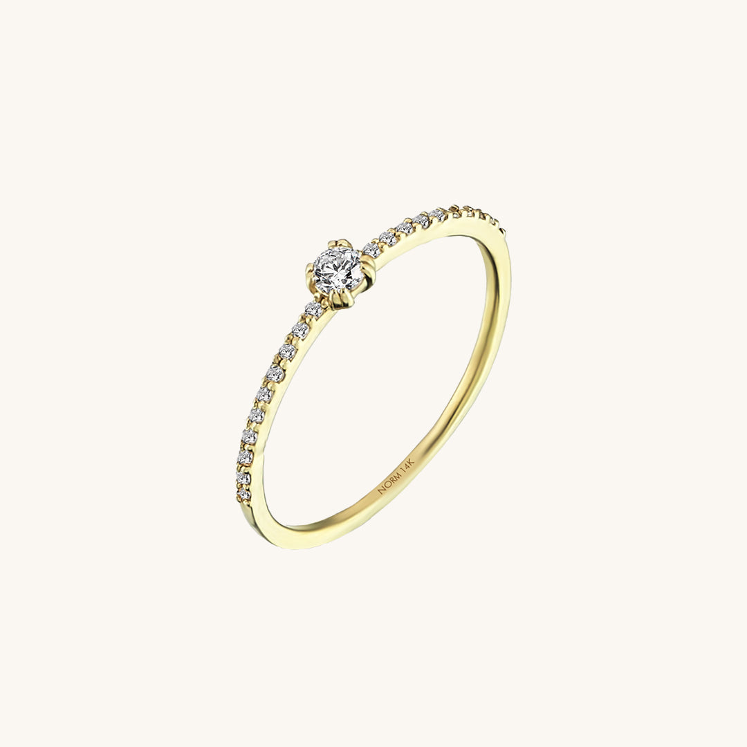 Half Eternity Solitaire Ring in Gold