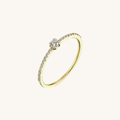 Half Eternity Solitaire Ring in Gold