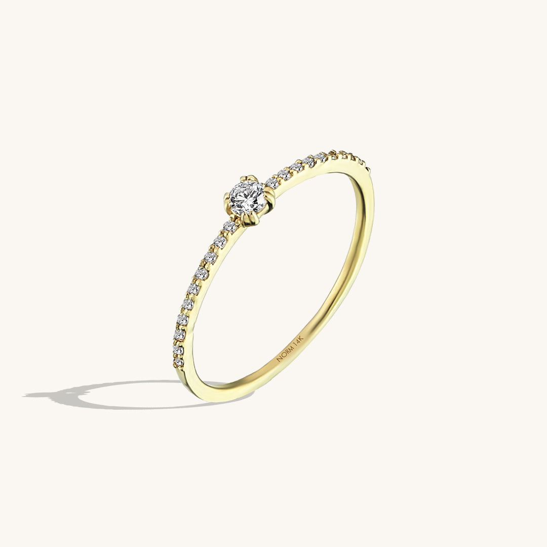 Half Eternity Solitaire Ring in Gold