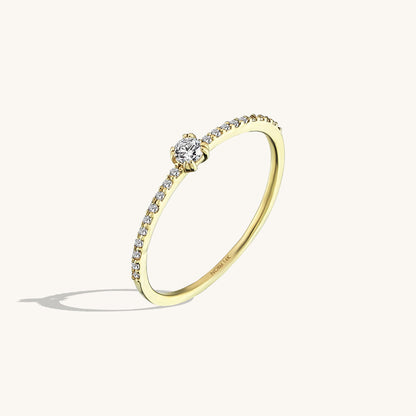 Half Eternity Solitaire Ring in Gold