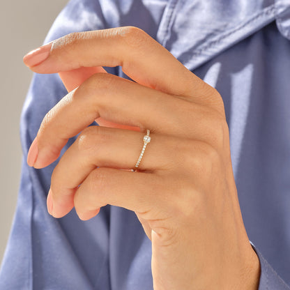 Diamond Half Eternity Solitaire Ring in Gold