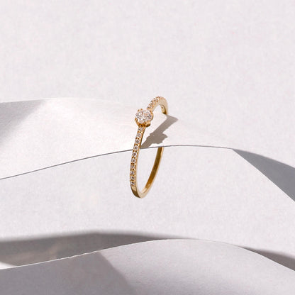 Half Eternity Solitaire Ring in Gold