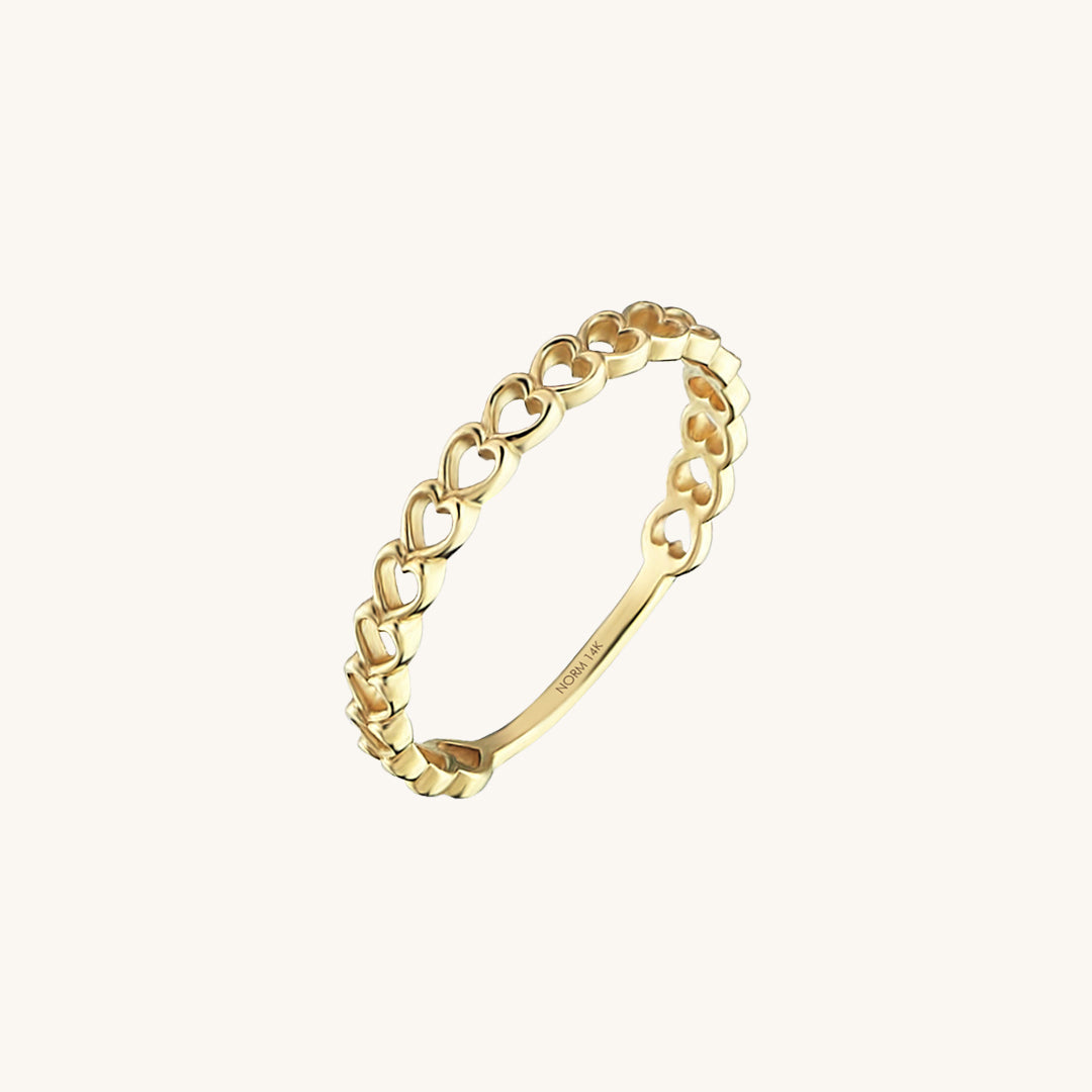 Heart Infinity Ring in Gold