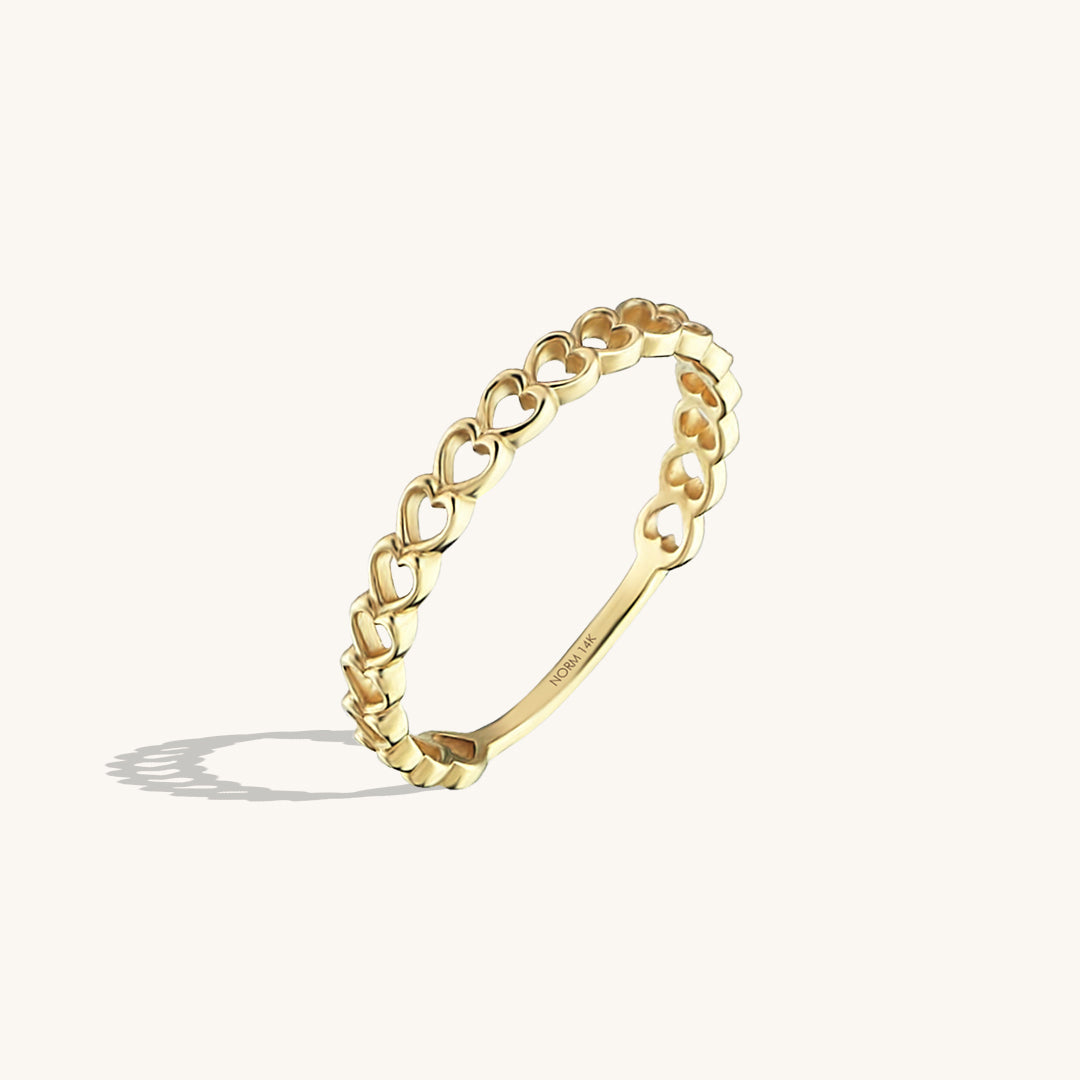 Heart Infinity Ring in Gold