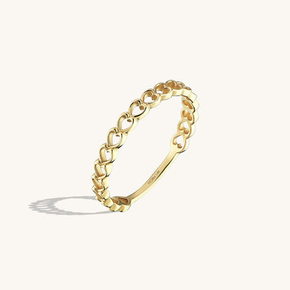 Heart Infinity Ring in Gold