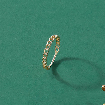 Heart Infinity Ring in Gold