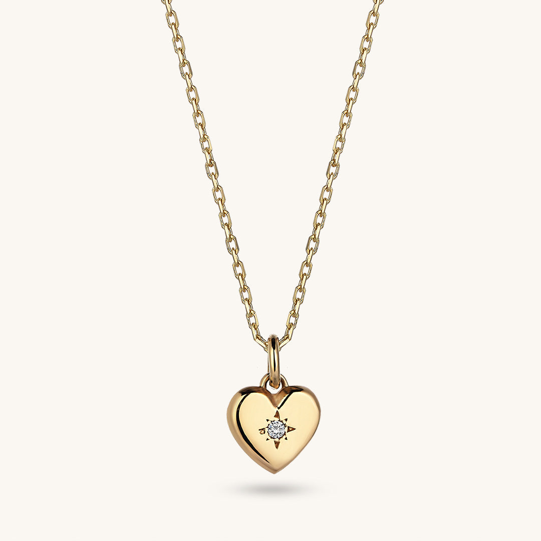 Heart Love Necklace in Gold