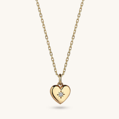 Heart Love Necklace in Gold