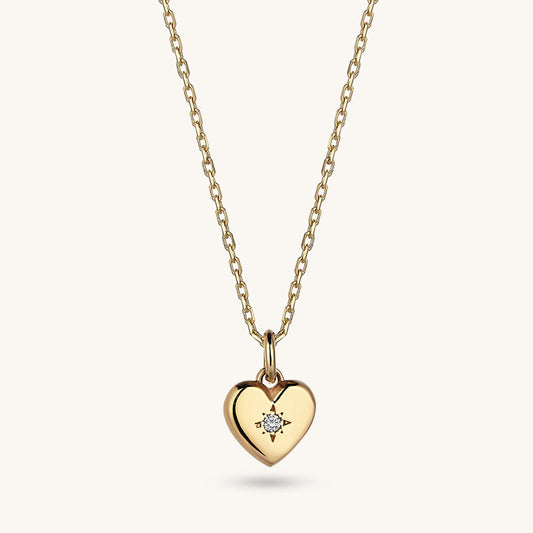 Heart Love Necklace in Gold