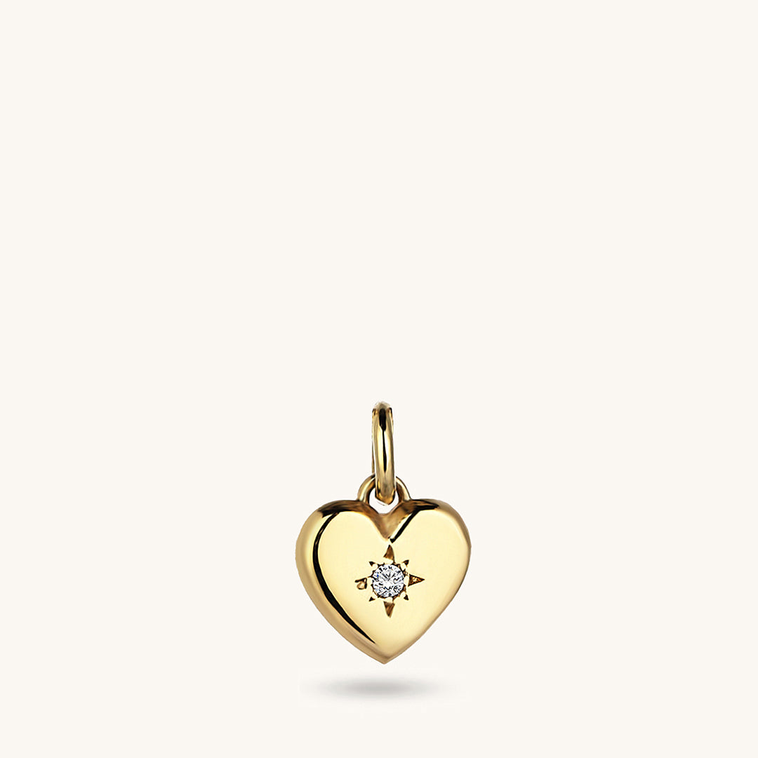 Diamond Heart Love Necklace in Gold