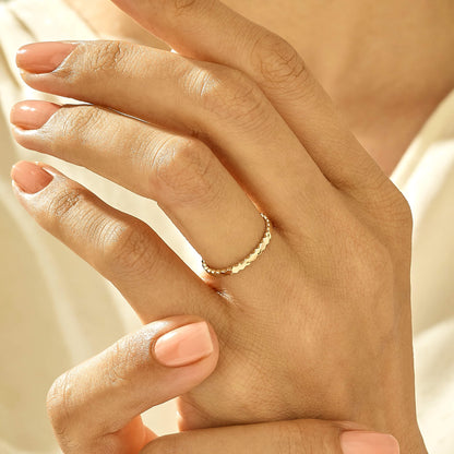 Hexagon Band Ring in Gold