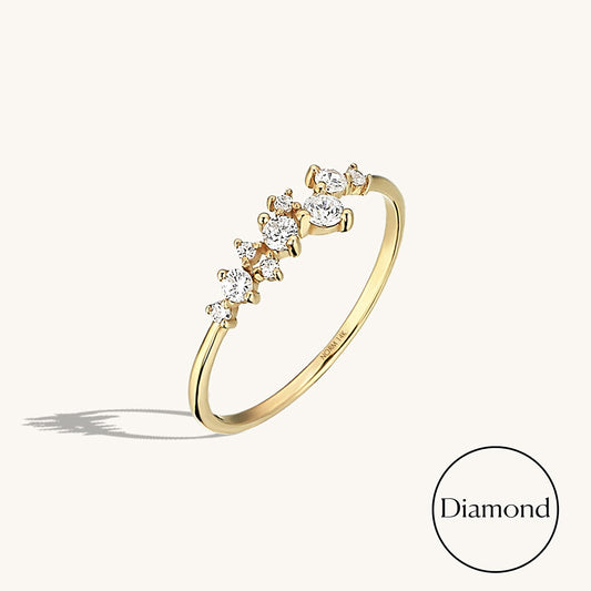 Iconic Diamond Cluster Ring in Gold