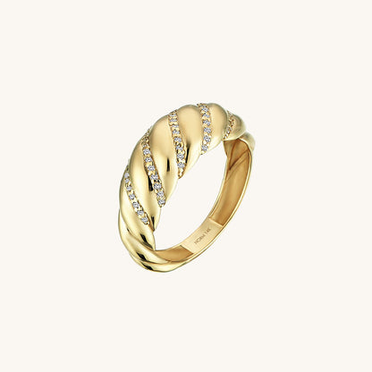 Iconic Pave Croissant Ring in Gold