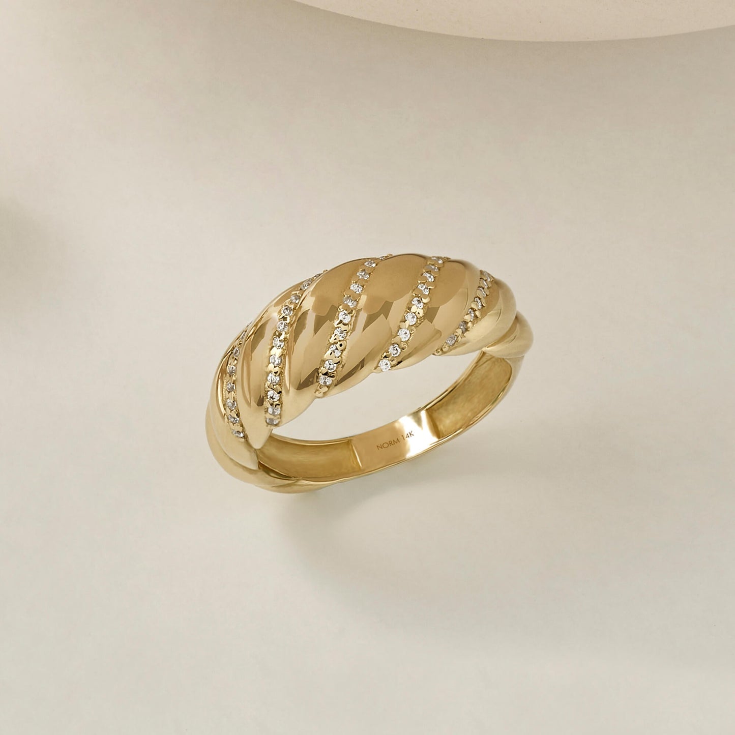 Iconic Pave Croissant Ring in Gold