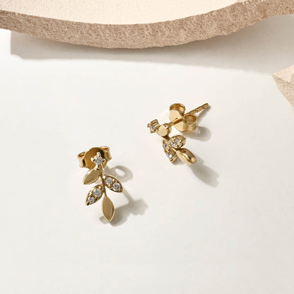Leaf Earrings in Gold