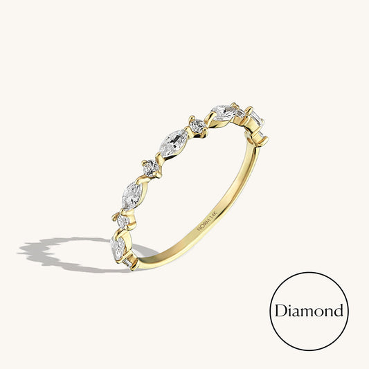 Diamond Marquise Band Ring in Gold