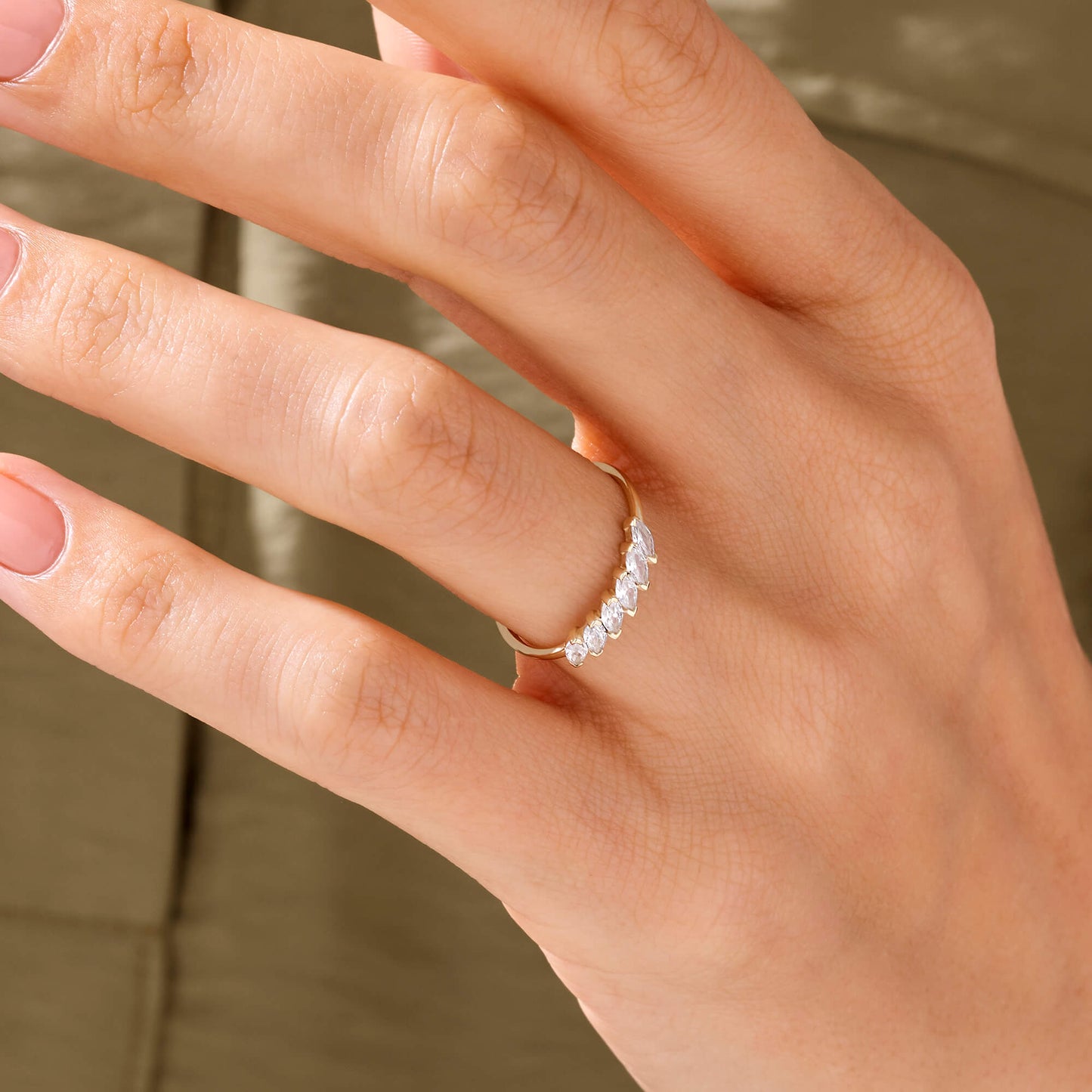 Marquise Wedding Ring in Gold