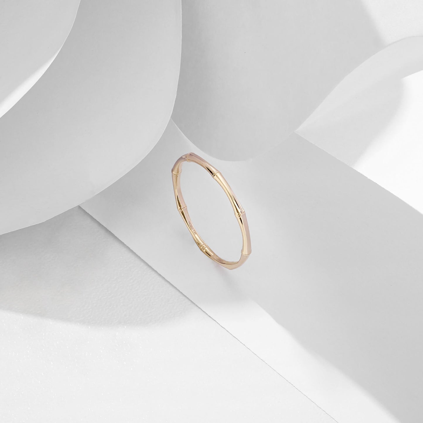 Minimalist Bamboo Ring in Gold